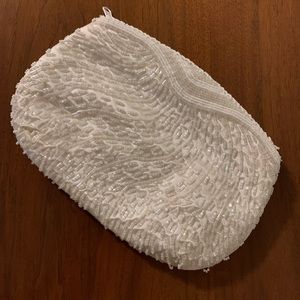 Ivory Beaded Clutch